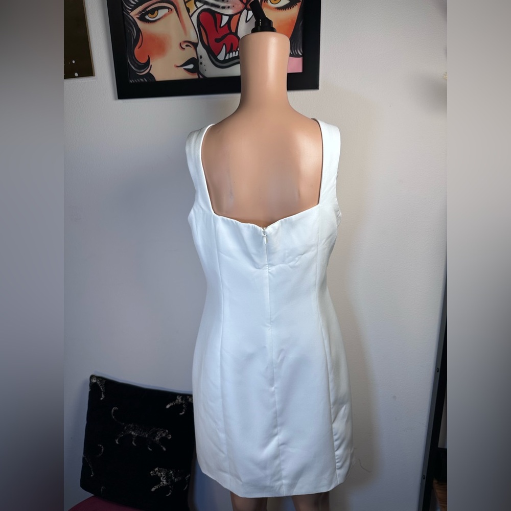 Elliatt Trompe Dress in ivory white mini flower wedding bridal bachelorette - Picture 7 of 13